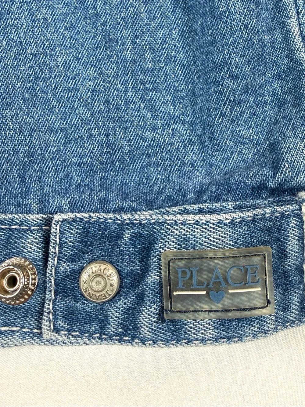 VINTAGE THE CHILDRENS PLACE Y2K Denim Jacket‎ 18m Heart Patch Trucker Coquette